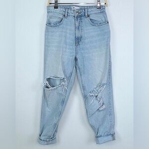 ZARA High Rise Distressed Boyfriend Jeans